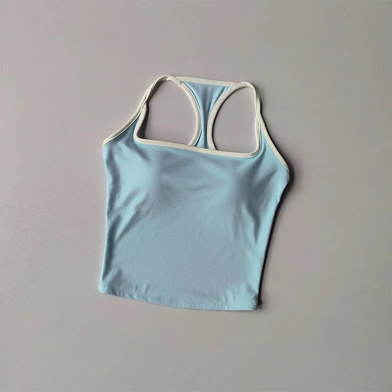 Women's Cross-Back Yoga Sports Vest One-Piece Cup Versatile Training Fitness Bra Colorful Fitness Clothing for Active Women