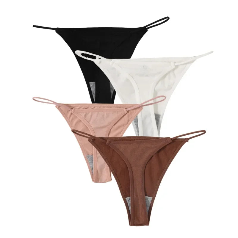 4Pcs/Set Women G-String Thongs Seamless Panties Sexy Lingerie Low Rise Female G-String High Cut Pantys Underwear
