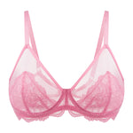 Women's Transparent Bra UltraLace Bra Full Coverage Push Up Plus Size Mermaid Scales Unlined Ultra-Thin Cup Underwear