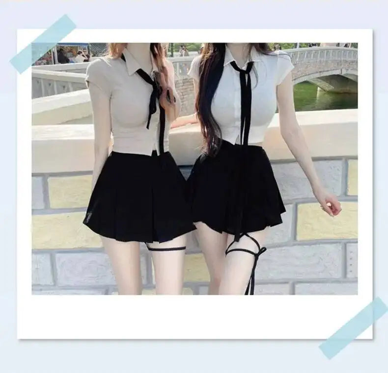 WOMENGAGA Korea Style Sexy Slim High Waist Strap A-line Half Length Skirt Fashion Women Skorts JK Sweet 2023 NewOW3W