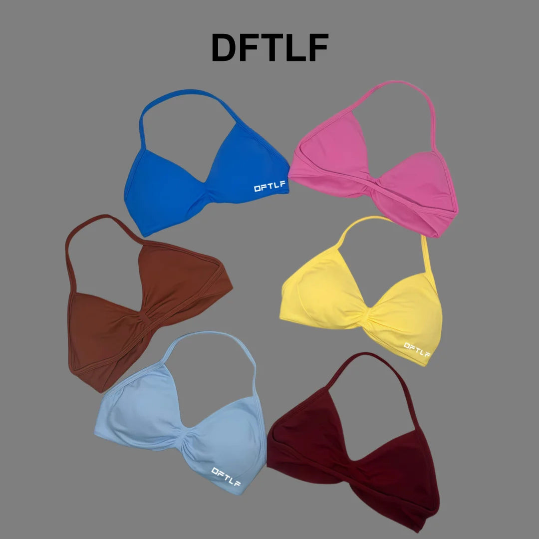 DFTLF Impact Strappy Bra Women Seamless Gym Underwear High Support Halter Sexy Sports Clothing Push-up Yoga Workout Tank Top