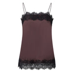 Women Camisoles Solid Color Lace Trim Spaghetti Strap Casual Tank Tops Summer Fashion Sleeveless Vests Streetwear