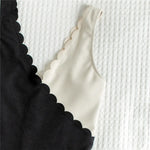 New Sexy Scalloped Splicing High Cut One Piece Swimsuit Women Swimwear Female Ribbed Bather Bathing Suit Swim Lady V2425