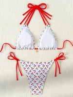 Strawberry Designer Bikini Women White Contrast Bikin Micro Swimsuit Two Pieces Bikini Set Brazilian Bathing Suit Thong Swimwear