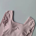 Women's Long Sleeve Yoga Top Cross Back Fitness Exercise Suit Fixed Chest Cushion Comfortable Sports Bra Top