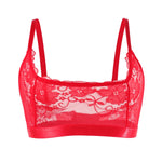 Women Lingerie Sheer Floral Lace Wire-Free No Pad Bra Underwear Adjustable Strap Unlined Brassiere Lingerie Elegant Women's Bras