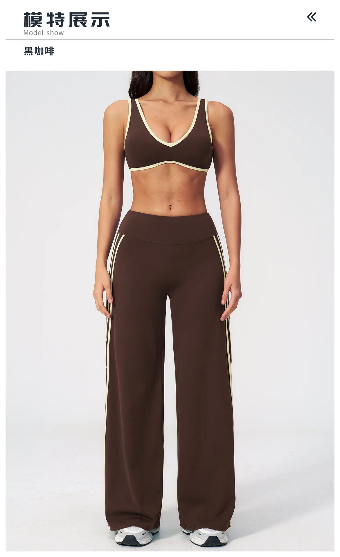 Women's Tracksuit Color Blocked Yoga Sets V Neck Sports Bra High Waist Flare Pants Fitness Suit Outdoor Running Workout Clothes