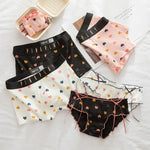 Heart Print Couple Underwear Set Men's Boxers Shorts Women's Underwear Cotton Panties for Men Women Underpants Lover's Panties