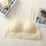 Lace Bra Women Non-wire Bralettes Small Cup Push Up Bras Backless Sexy Lingerie French 1/3 Cup Underwear Female Padded Brassiere