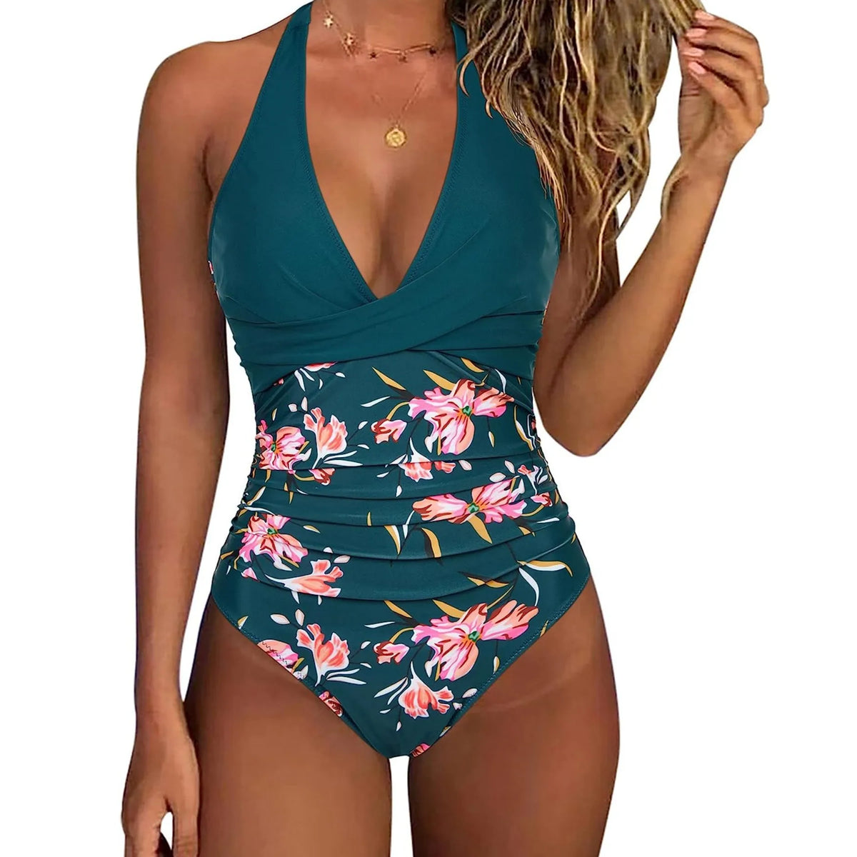 New Print One Piece Swimsuit Women Sexy Pleated Bathing Suit Leopard Printed Bodysuit Bikini Set Summer Fashion New Beachwear