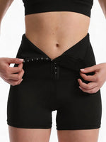 Women's Sweat Fitness Shorts High Waisted Tummy Control Hook and Eye Butt Lifting Yoga Shorts For Weight Loss Belly Fat Burning