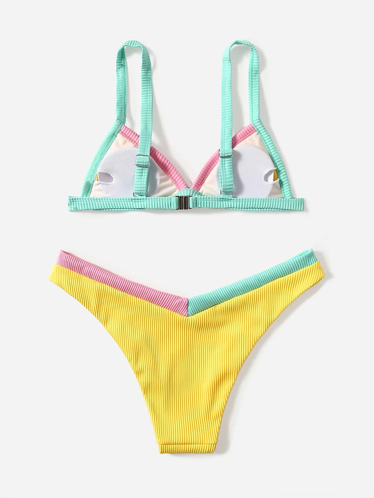 ZTVitality Contrast Binding Triangle Women's Swimsuit High Cut Sexy Bikini 2022 New Arrival Biquini Padded Bra Push Up Swimwear