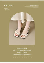 2026 New Women's Summer New Fashion Square Toe Simple Solid Color Sandals Outdoor Open Toe Casual Banquet Party Women's Sandals