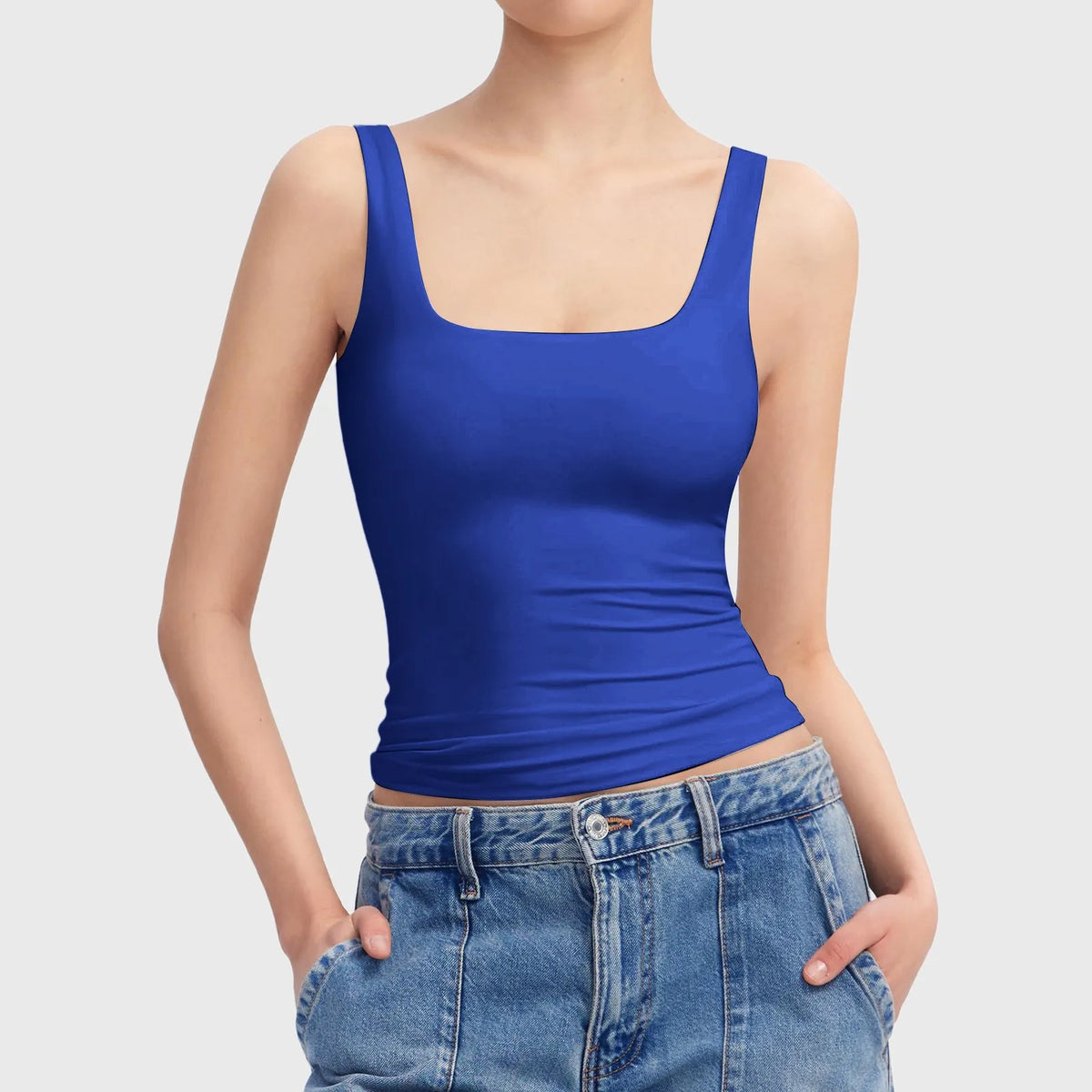 Square Neck Camisoles For Women Chiffon Solid Sleeveless Tight Elastic Bodysuit Slimming Top Sexy Women Blouses Ropa De Mujer