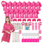 6-15Pcs Spa Party Robes for Girls Supplies Favors Kids Gowns Robe Soft Spa Headband Sleepover Birthday Party