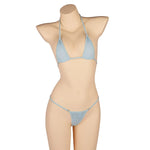 DEKAWomen Solid Transparent Micro Bikini Set Bandage Thong Underwear G-String Bra Mini Swimsuit Brazilian Swimwear Sleepwear