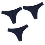 3Pcs/Set Women Panties Ultra-thin Thongs Female Underpants Seamless Underwear Sports Soft Solid Color Low Rise G-string
