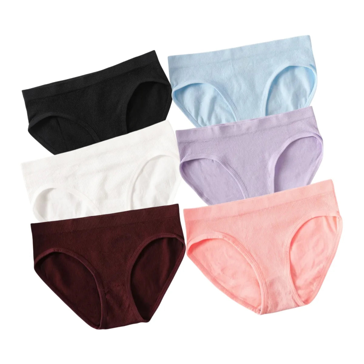 6Pcs/Set Women's Seamless Briefs Sports Underwear Female Underpants Low Rise Stretch Underwear Sexy Lingerie Soft Panty