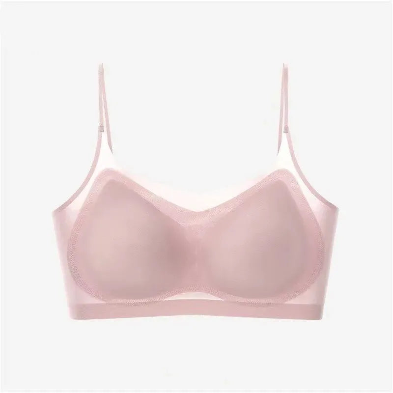 Ultra-thin Tube Tops Push Up Bras For Women Ice Silk Underwear Small Cup Sexy Lingerie Anti Droop Seamless Bras Summer Top