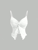 Women's Casual Twist Front Crisscross Solid Color Crop Top Sexy Backless Slim Fit Sleeveless Camisole Streetwear 2025 Summer