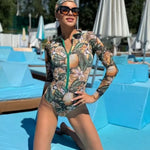 Long Sleeve One Piece Swimsuit 2026 Sexy Swimwear Women Surf Swim Suit Push Up Bathing Suit Beachwear Monokini Bath Suits