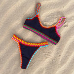 Pink Crochet Bikini 2025 Sexy Women Swimsuit Female Swimwear Micro Bikini Set Bandeau Swimming Suit Beachwear Brazilian Biquini