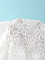Vintage White Floral Embroidery Bikini Set 2026 Women 3D Flower Push Up Bra Pleate Skirt 3 Piece Swimsuit Bathing Suit Swimwear