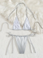 Extreme Mini Micro Thong Bikini PU Leather String Bikini Women Swimwear Female Swimsuit Two-pieces Bikini Set Bathing Suit Swim