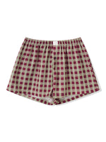 Women’s Plaid Print Shorts Elastic Low Waist Button Front Lounge Shorts Boxers Streetwear