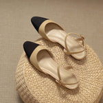 New 2025 Summer Women's Sandals Elegant Medium Heel Toe Mules Comfortable Office Women's Shoes Buckle Heels Dress Shoes