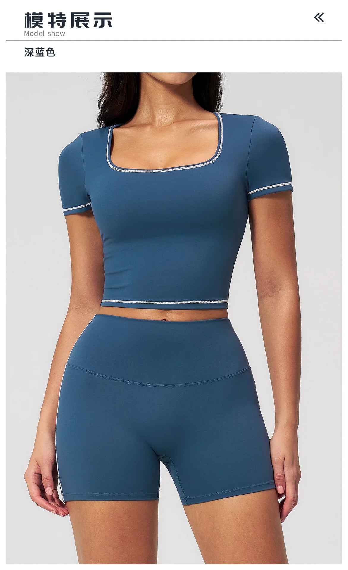 Speed Drying Tight Yoga Sets Women Color Contrast Short Sleeve Slim Sports Top High Waist Leggings Running Fitness Athletic Wear
