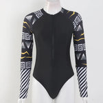 2026 Surfing Sport Swimsuit Long Sleeves Women One Piece SwimsuitSwimwear Solid Monokini Bathing Suit Tropical Bodysuit Female