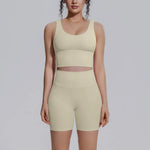 Women's Yoga Set Sports Running Fitness Beautiful Back Vest Hip Lifting Slim-Fit High Waist Shorts Training Gym Workout Suits