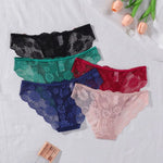 5pcs Sexy Women's Panties Perspective Floral Female Underpants Sexy Lingerie Breathable Comfortable Lady Briefs Elegant Underwea