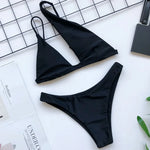 2026 Asymmetric One Shoulder Bikini Women Swimsuit Female Swimwear Two Pieces Bikini Set Hollow Out Bathing Suit Swim Beachwear