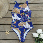 Striped Women One Piece Swimsuit High Quality Swimwear Printed Push Up Monokini Summer Bathing Suit Tropical Bodysuit Female