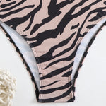 Zebra Print One Piece Swimsuit Woman High Neck Bodysuit Zipper Swimwear Beach Wear Leopard 2024 Bathing Suits Holiday Summer