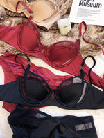 1 Set/Women Underwear Set Sexy Lace Push Up Bra French Thin Cup Comfort Brassiere Summer Mesh Breathable Bralette Lingerie Set