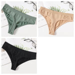 3PCS/Set Seamless Thongs Women Panties G-String Sport Underwear Female Sexy Lingerie Low Waist T-Back Underpants M-XL Intimates