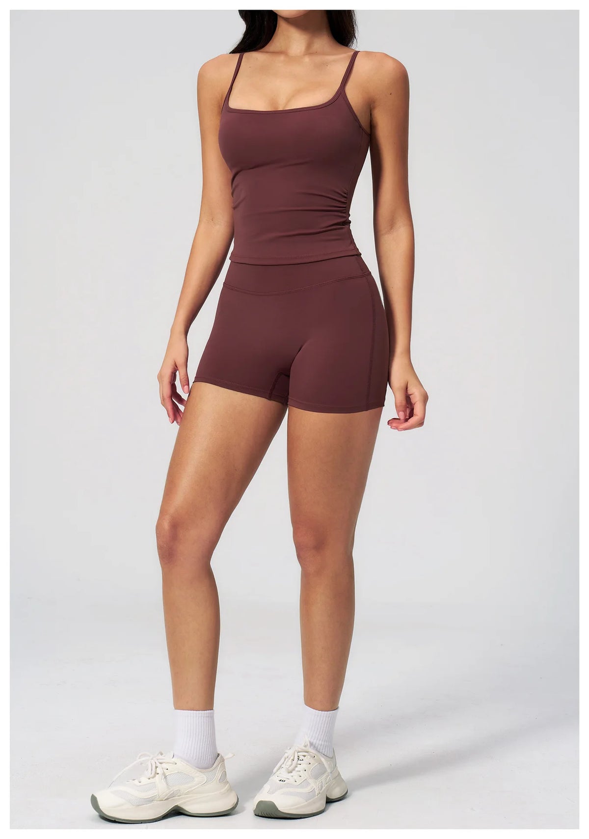 2 Piece Shaved Yoga Sets Women Hip Lifting Shorts Fitness Suit Outdoor Leisure Running Slimming Sports Vest Workout Tracksuit