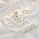 1 Pack Women Ultra-Soft Cotton Briefs Ditsy Floral Gingham Panties Ladies Sexy Lingerie Breathable Mid Rise Underwear M-4XL