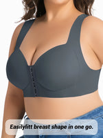 Women's Bra Plus Size Wireless Front Closure Seamless U-Back Fixed Cup Breathable Lingerie
