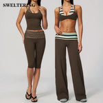 Yoga Set 2PCS Fitness Set Women's Tracksuit Sports Outfits Workout Clothes Female Running Capri Pants Gym Suit Athletic Wear