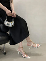 Sexy Pointed Toe Design High Heel French Mules Sandals Summer New Thin Heel Fashionable Sandals Dress Single Shoes Women 2026