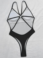 Wrinkled Criss Cross Backless Female Swimsuits One Piece Swimsuit Women Thong Swimwear High Cut Monokini Bathing Suit Swim Lady