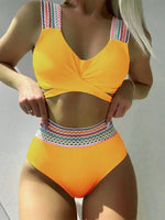 New Sexy Cross Wrap Ribbed Bikinis 2024 Women Swimwear Female Swimsuit Two Piece White High Waist Bikini Set Bather Bathing Suit