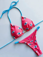 Leopard Halter Scrunch Butt Micro Thong Bikini Women Swimwear Female Swimsuit Two-pieces Bikini Set Bather Bathing Suit Swim
