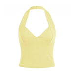 2026 Summer Women's Halter Square Neck Vest Sleeveless Open Back Slim Fit Corset Retro Casual Sexy Cropped Tank Tops