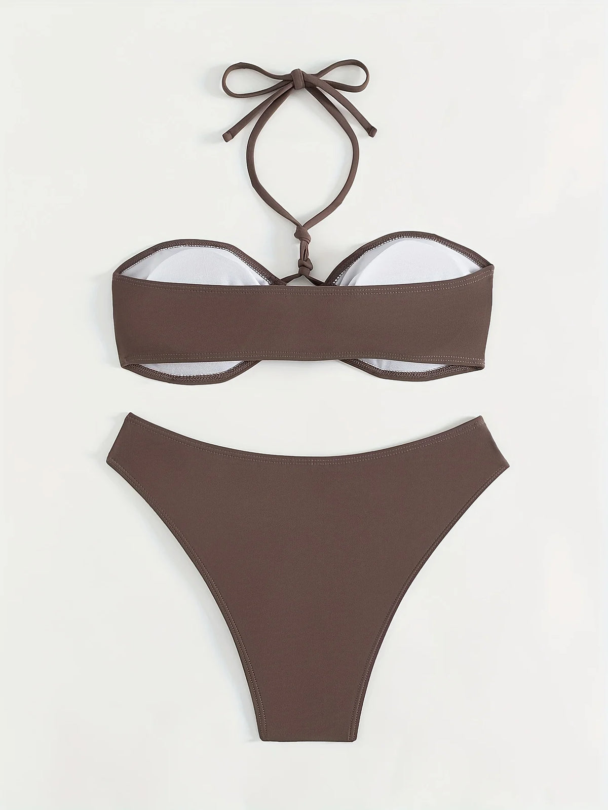 ZTVitality Sexy Solid Bikini Set 2024 New Arrival Biquini Padded Bra Halter Bandage Swimsuit Women Swimwear Summer Bathing Suit