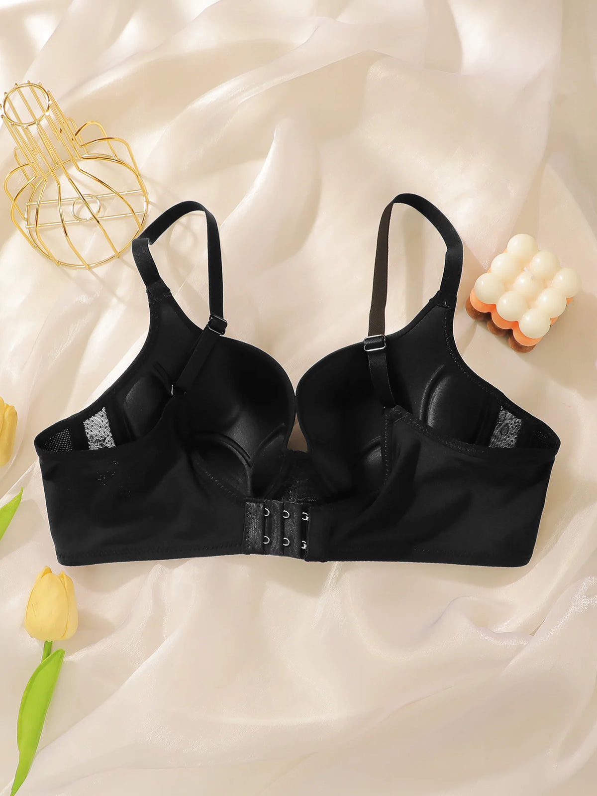 Women Smooth Seamless Underwire Bra Push‑Up Side Support Brassiere Adjustable Thin Straps Everyday Comfort Lingerie B6095